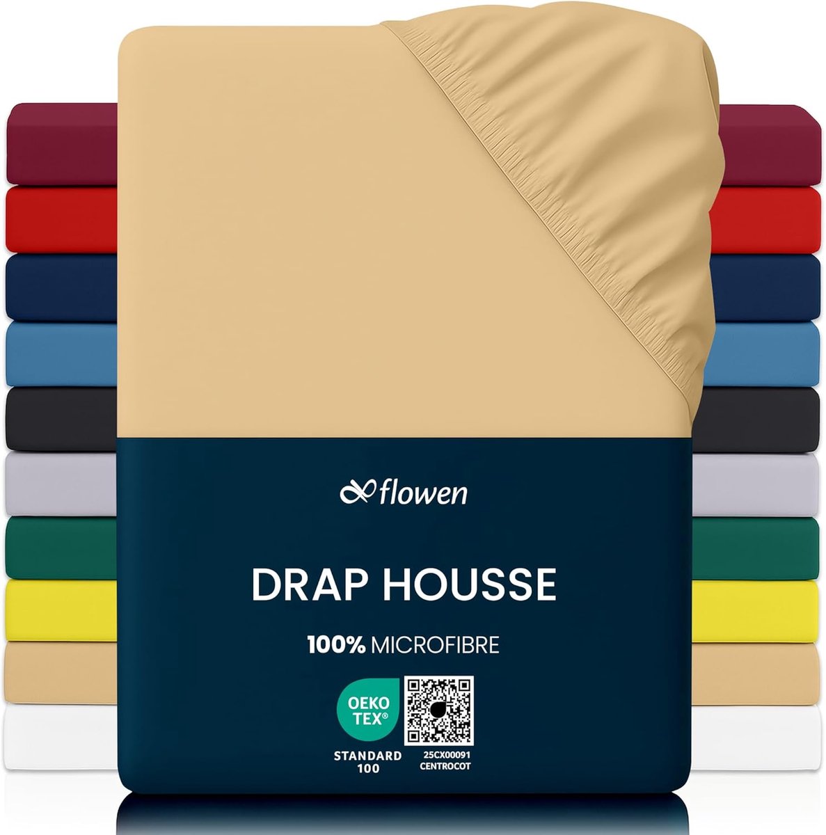 SnelShoppen - Fitted Sheet 160x200cm Beige Hoogwaardige Dubbel Microfiber Anti-Huisstofmijt & Hypoallergeen Zacht en Ademend Met Hoekelastieken Voor M