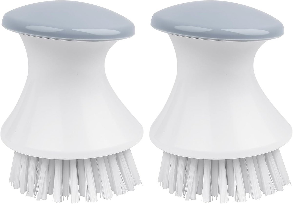 SnelShoppen - Set van 2 Ronde Afwasborstels - Sterke Schoonmaakkracht voor Pannen, Potten, Groenten en Wasbak - Duurzaam Plastic Keukenborstel