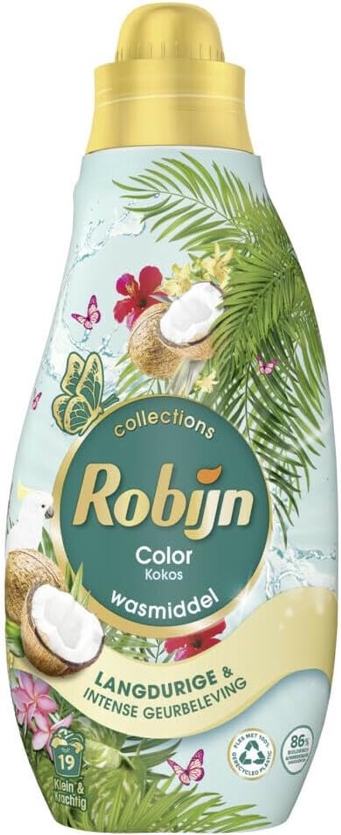 SnelShoppen - Robijn Wasmiddel Kokos Sensatie 660ml - Krachtig en Kleurrijk Wasmiddel voor 19 Wassen, Voor Frisse Geuren en Stralende Kleding