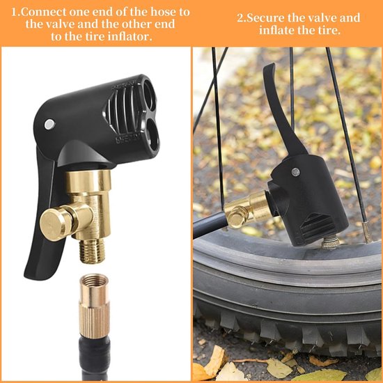 Thijox - 2 Stuks Adapter Frans Ventiel Messing Presta naar Schrader Autoventiel Hevelaansluiting voor Compressor, Sclaverandventiel Fietsventiel Adapt — afbeelding 3