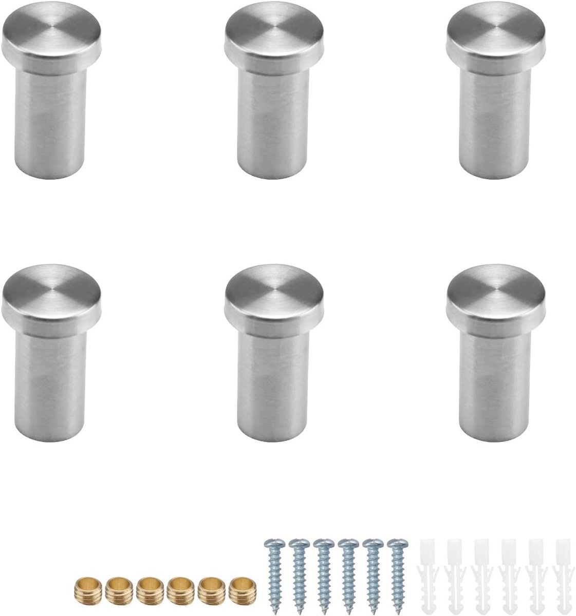 SnelShoppen - Set van 6 RVS Wandhaken - Towel Hooks, Kledinghaken, Badkamerhaken, Keukenhaken - Hoogwaardige Roestvrij Stalen Haken voor Badkamer, Keu
