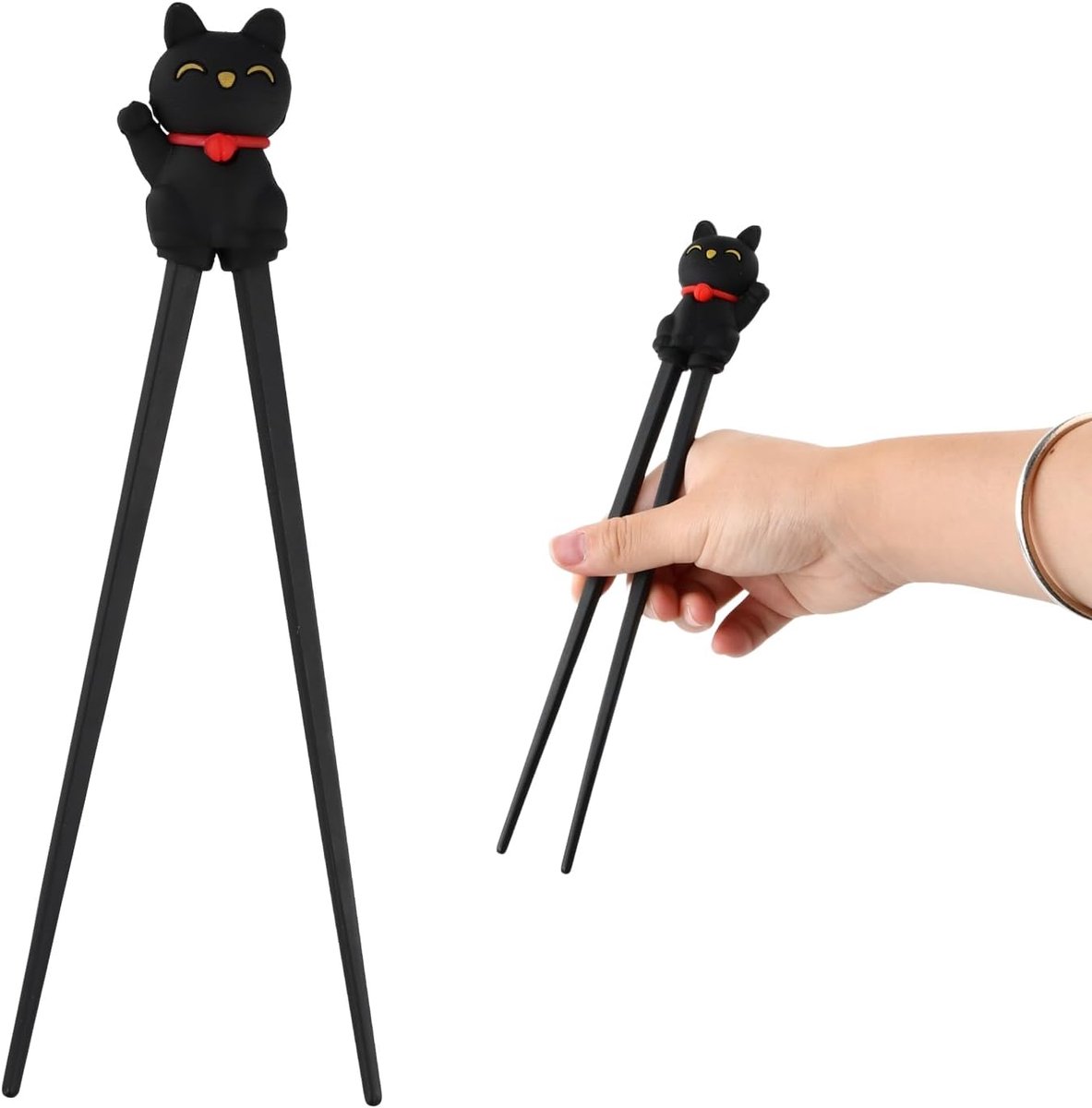 SnelShoppen - Volumoon Sticks - Lucky Cat Herbruikbare Training Sticks voor Beginners Kinderen - Hittebestendige Chopsticks voor Aziatische Gerechten