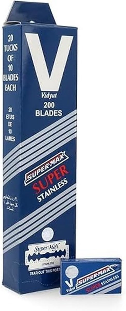 SnelShoppen - 200 Dubbelzijdige Scheermesjes - RVS Super Stainless - Comfortabel Scheren - Hoge Kwaliteit voor Langdurig Gebruik