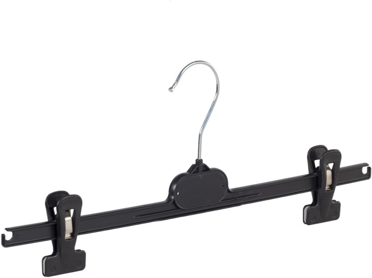 SnelShoppen - Kledinghanger, Kleerhanger, Knijperhanger, Rokhanger, Broekhanger, 40 stuks, Kunststof, Zwart, Anti-slip Knijpers, 360° Draaibare Haak,