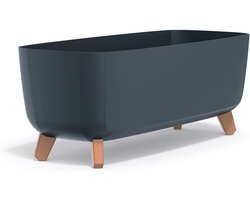 Bloempot met poten - Sierpot langwerpig - Planten verzorgen - UV-bestendig kunststof - 58 cm lengte - Antraciet
