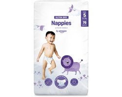 SnelShoppen - Ultra Droge Wegwerpluiers Maat 5 (10-16 kg) - 76 Stuks - Lekvrije Luiers met Dubbele Elastische Barrières - Ideaal voor 's Nachts en Dag