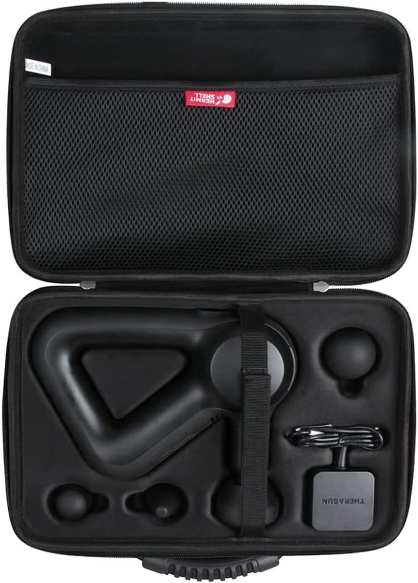 SnelShoppen - Hard Travel Case voor Massage Gun - Bescherming voor Theragun Prime - EVA Materiaal - Zwart - Dents en Krassen Bescherming - Ideaal voor