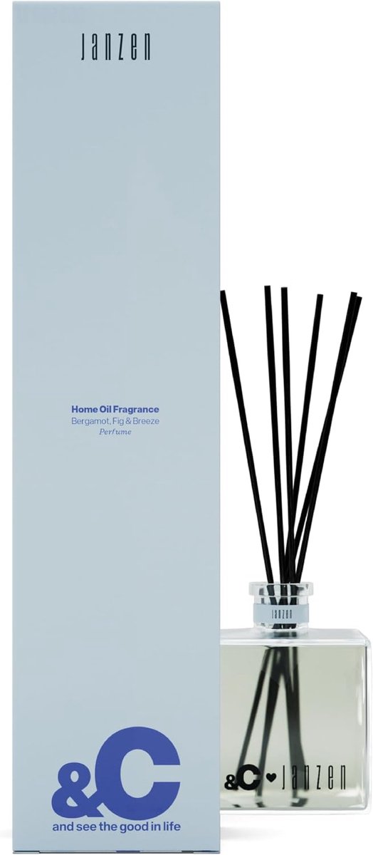 SnelShoppen - Home Fragrance Sticks - Geurverspreider Bergamot Fig & Breeze - Luxe Geur voor Thuis - 100ml - Perfect voor Woonkamer, Slaapkamer, en Ba
