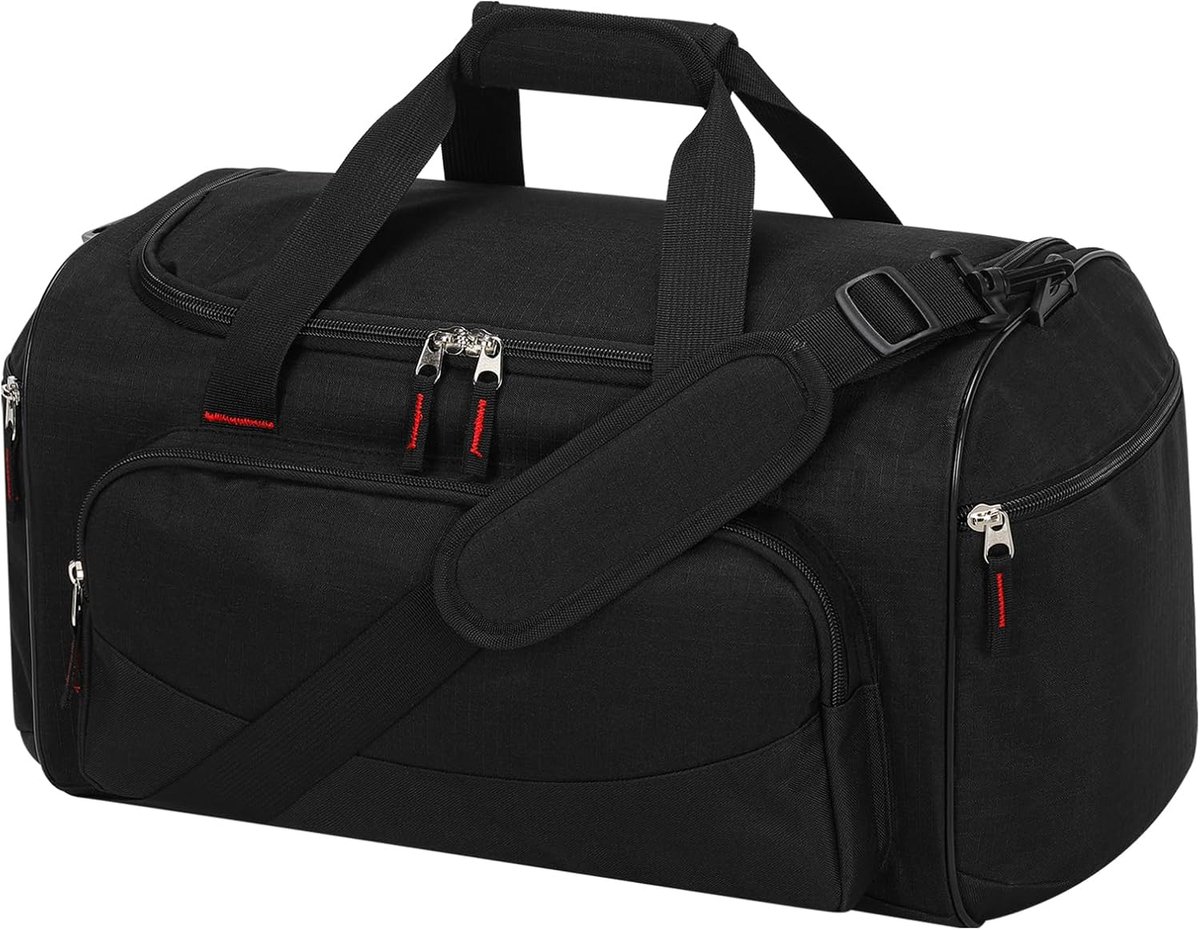 SnelShoppen - 55L Grote Sporttas Reisbagage Voor Mannen, Zwart, 30L, Gymtas Met Meerdere Vakken, Ideaal Voor Sport, Reizen En Handbagage