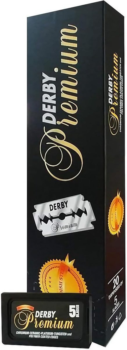 SnelShoppen - Premium Dubbelzijdige Scheermesjes 20-pack - Derby Tokai Black - RVS, Scherpe Blades voor Glad Scheren, Ideaal voor Thuis en Reizen