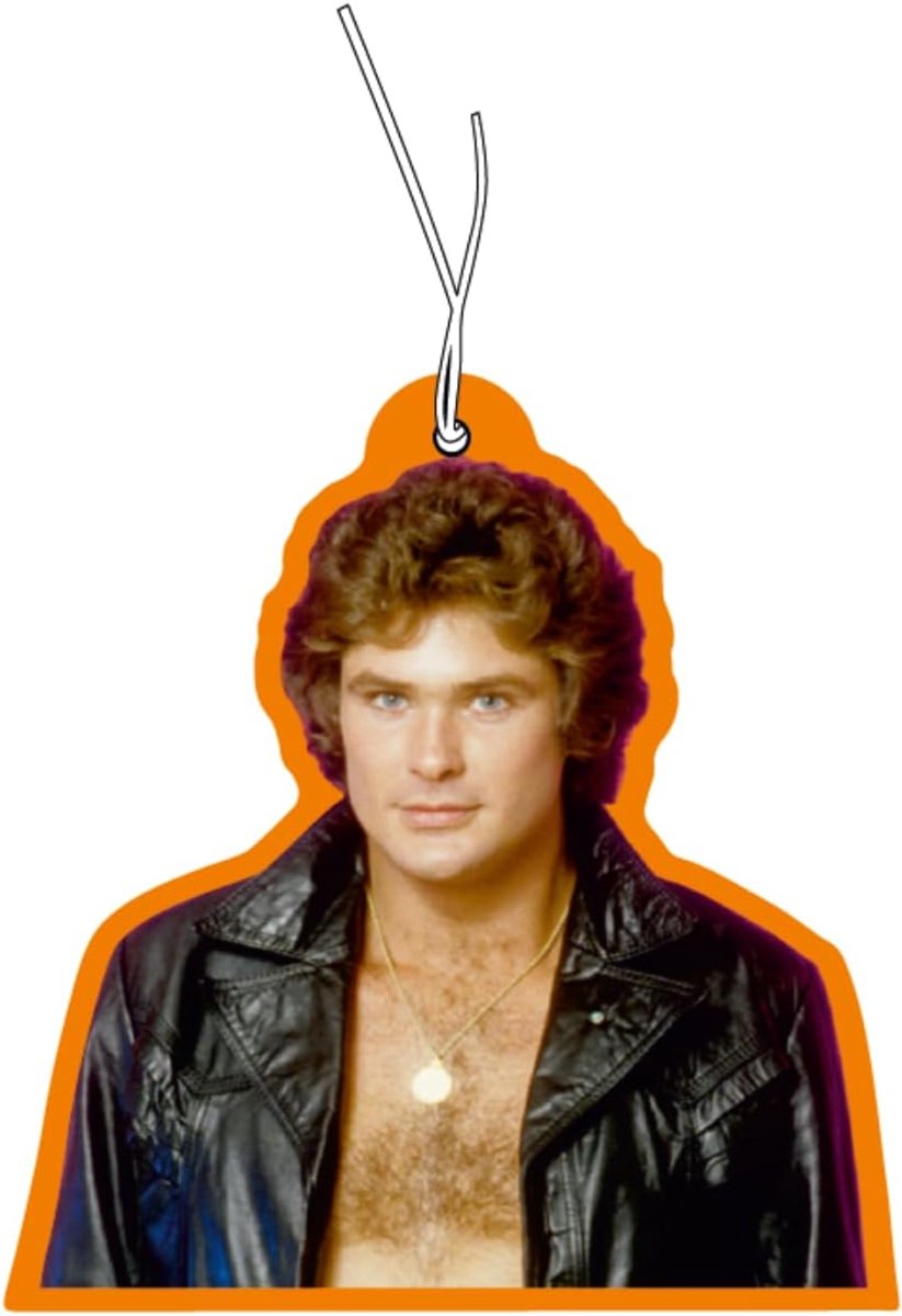 SnelShoppen - Auto Luchtverfrisser Set van 2 - Creatief Cadeau met David Hasselhoff Motief - Leuk Accessoire voor Passagiers - Geurkaars voor Auto - H