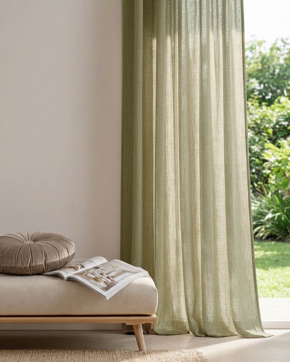 HOOMstyle Kant en klaar gordijn met haakjes Noa - Inbetween - Plooiband - 140x270 - Olijf Groen