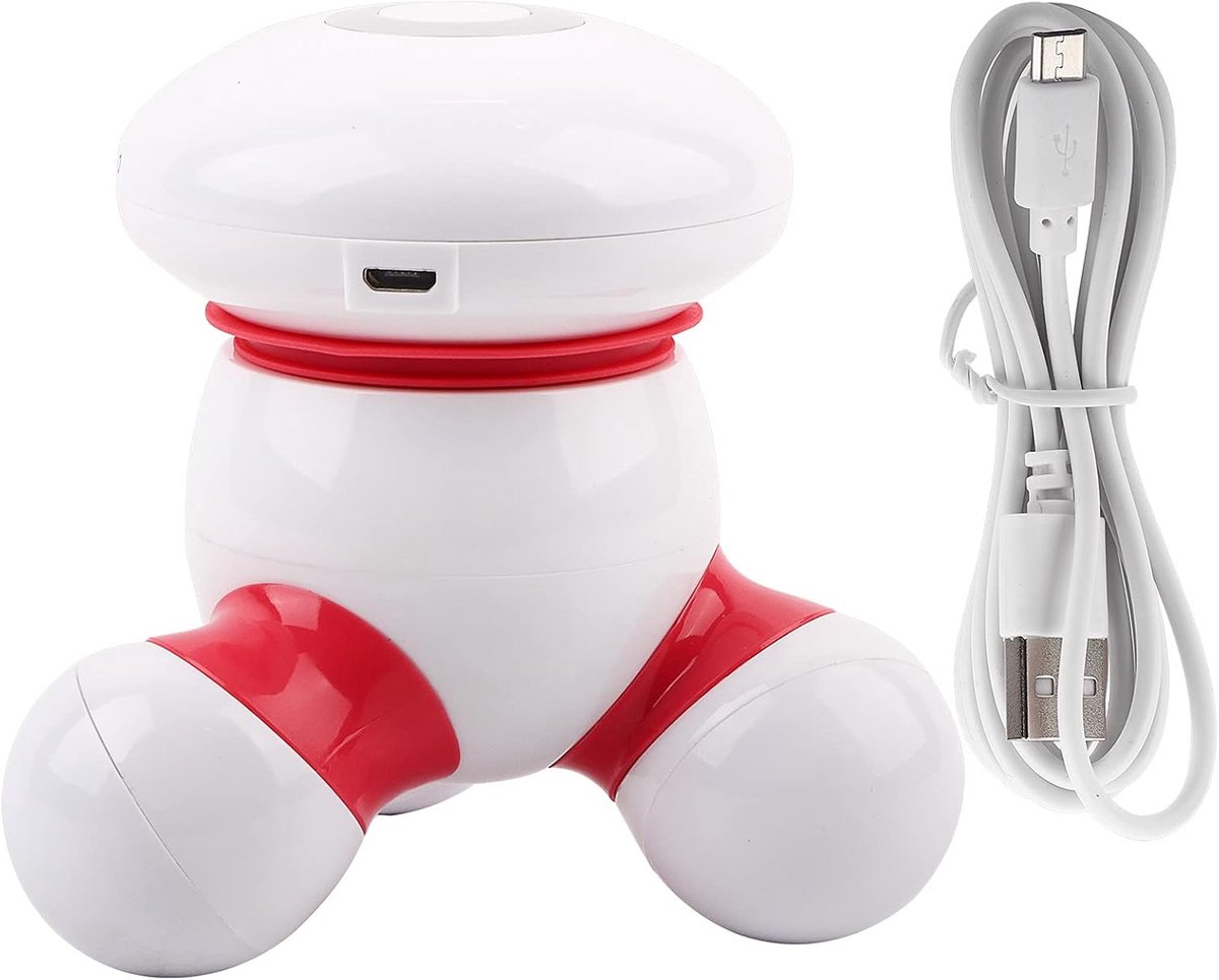SnelShoppen - USB-handmassageapparaat voor het hele lichaam - Octopusvormig ontwerp met zachte vibraties en LED-licht - Draagbaar voor rug, nek, armen