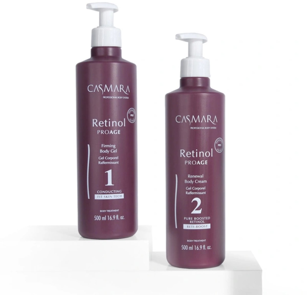 Casmara Retinol PROAGE Body System Stap 1 en 2 / Versteviging en Vernieuwing Body Gel en Crème 2 x 500 ml