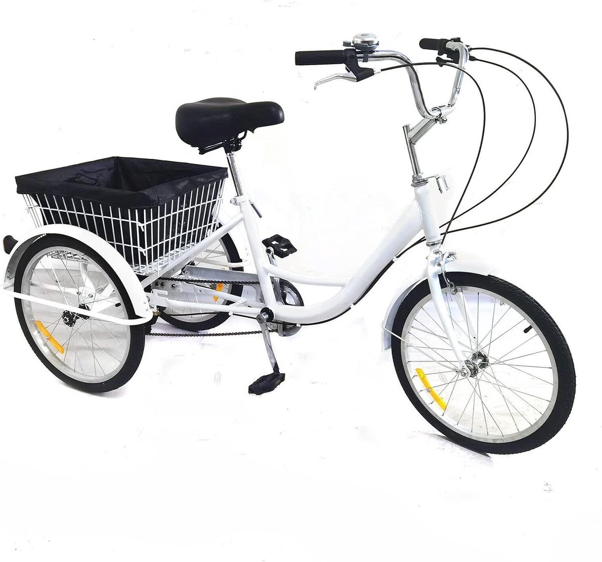 Driewieler voor volwassenen - Stabiele fiets - Comfortabel transport - Verstelbaar frame - 26 inch - Wit