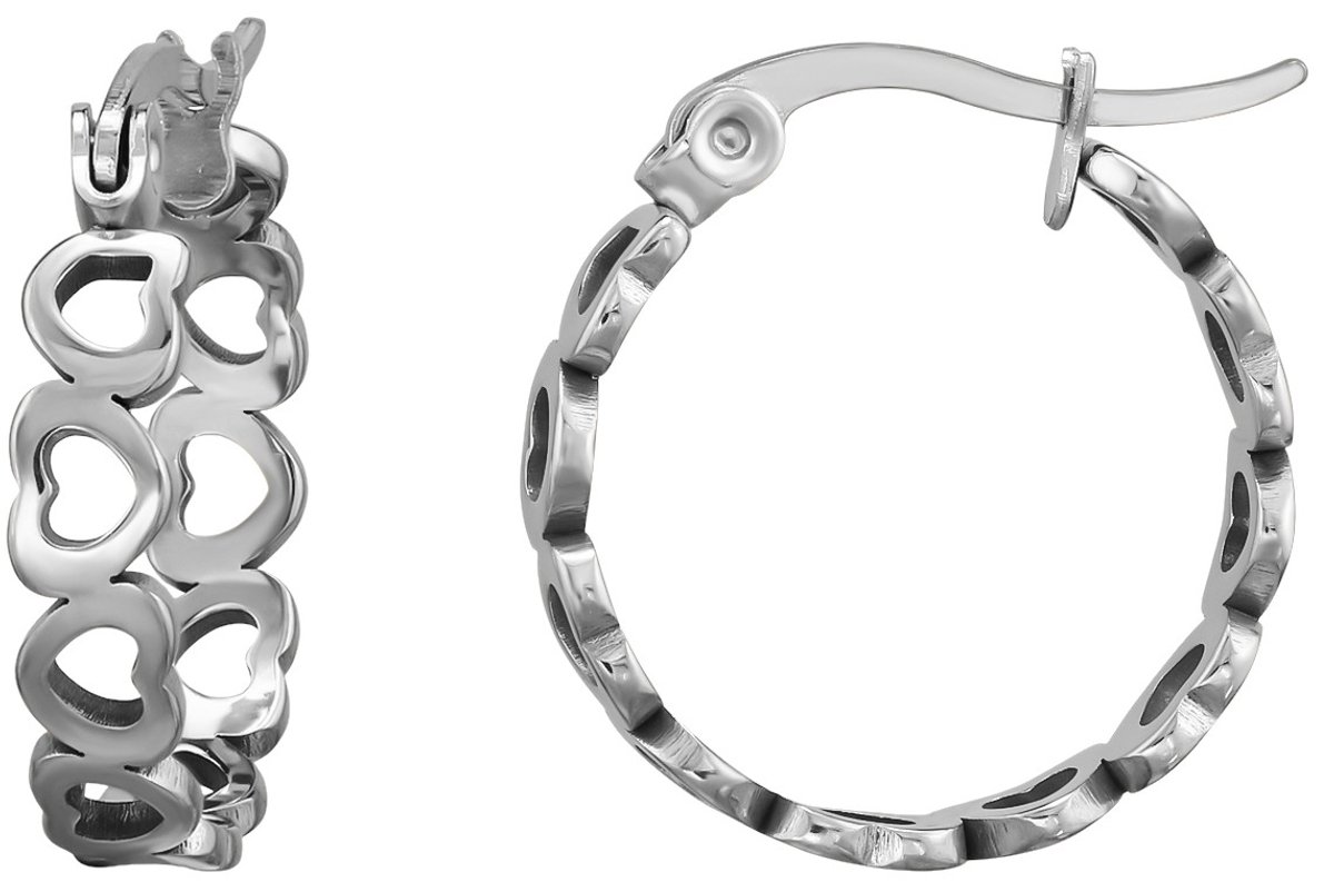 Joy Ibiza - hartje oorbellen 20 mm - oorringen met hartjes - 4 x 20 mm - Franse sluiting - hart - chirurgisch staal - ip/pvd