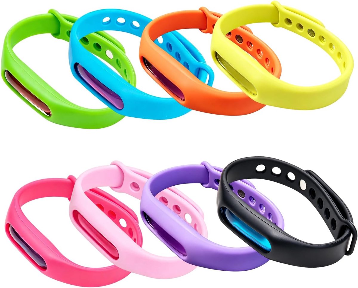 Anti Muggen Armband - 8 Stuks - Anti Muggen - Anti-Muggenarmband - Muggenbandje - Muggen Bescherming - Anti Mug - Waterdicht en Navulbaar - Tegen muggen, teken, wespen - Voor Volwassenen & Kind