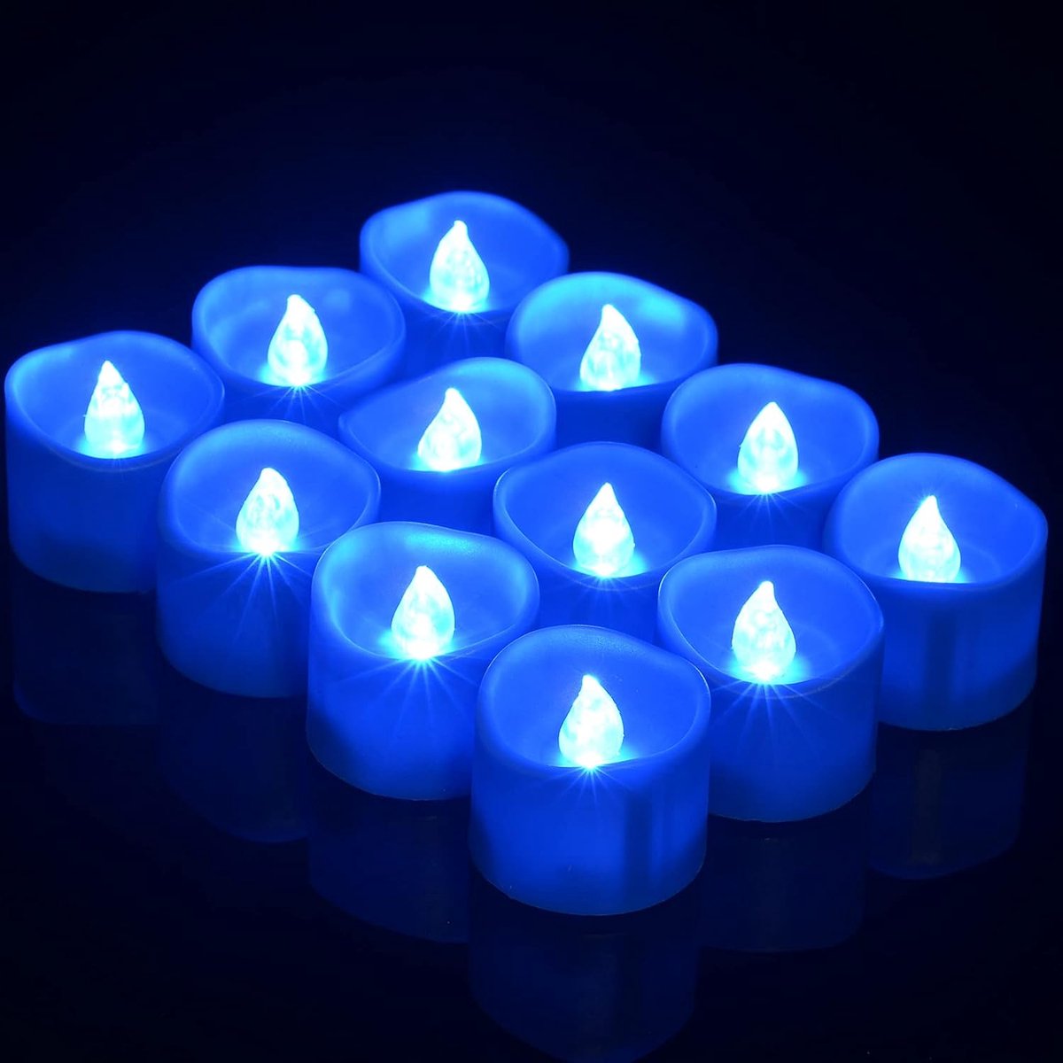 SnelShoppen - 12 Stuks LED Kaarsen met Timer - Flikkerende Vlamloze Theelichtjes - Batterij Aangedreven - Decoratieve Kaarsen voor Bruiloft, Feest, Da