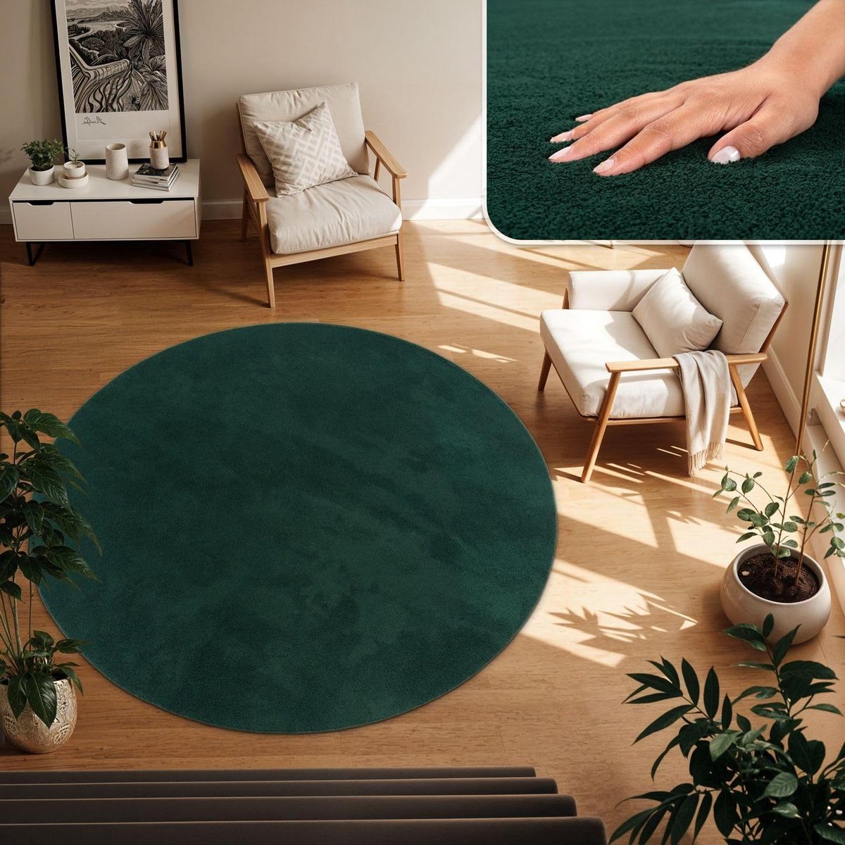 Rond Tapijt - Vloerkleed Woonkamerkleed - Woonkamer Aankleden - Geschikt voor vloerverwarm