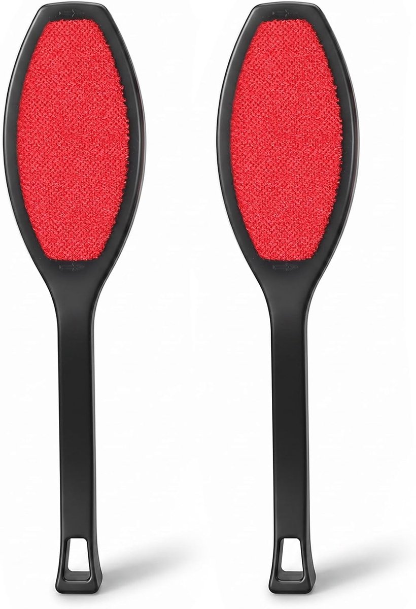 Thijox - 2 stuks Flusenentferner Kledingborstel - Dubbelzijdige Veloursborstel Pluizenverwijderaar voor Kleding, Autostoelhoezen - Handvat PP, Zwart,