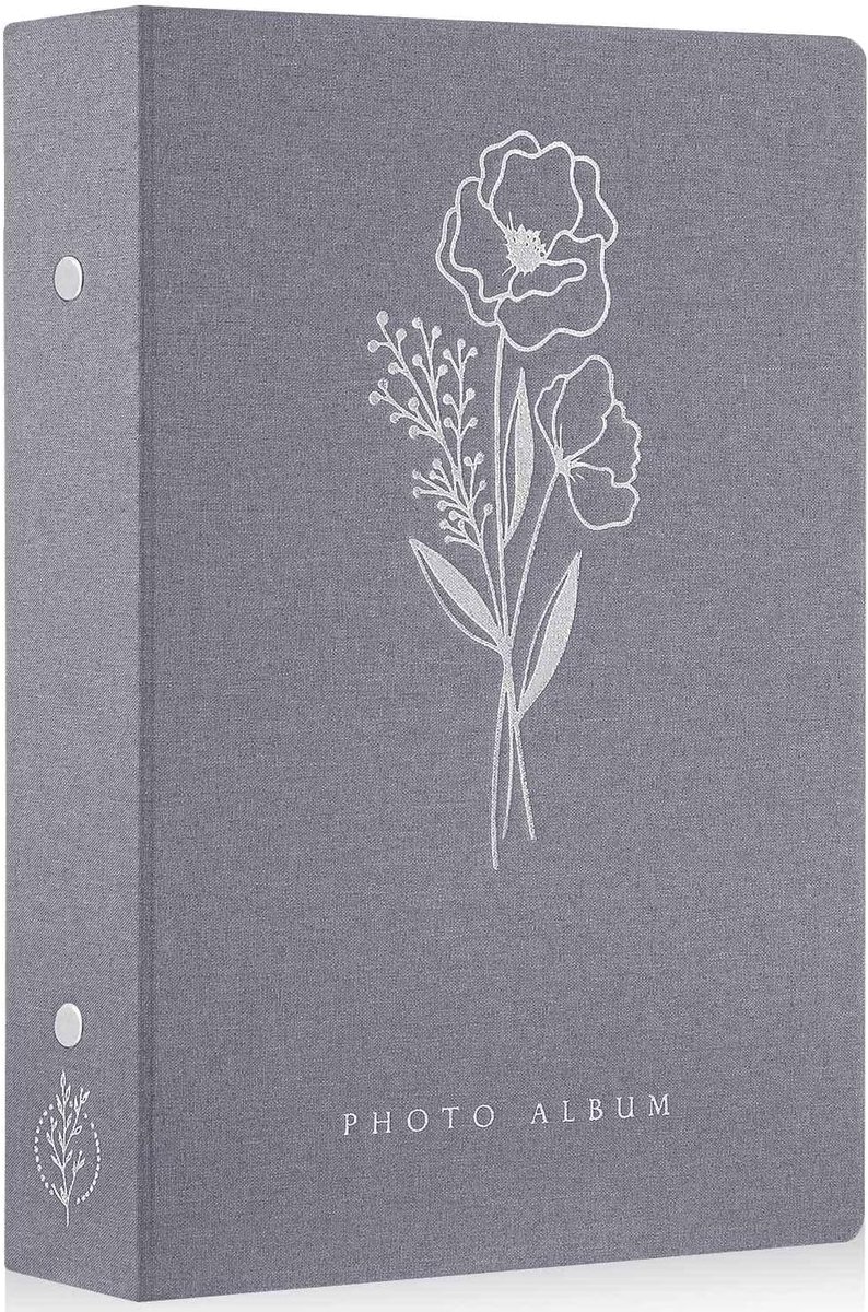 SnelShoppen - 6x4 Foto Album - Voor 300 Foto's - Insteekhoezen - Linen Cover - Grijs - 10x15 cm - Ideaal voor Herinneringen en Cadeaus