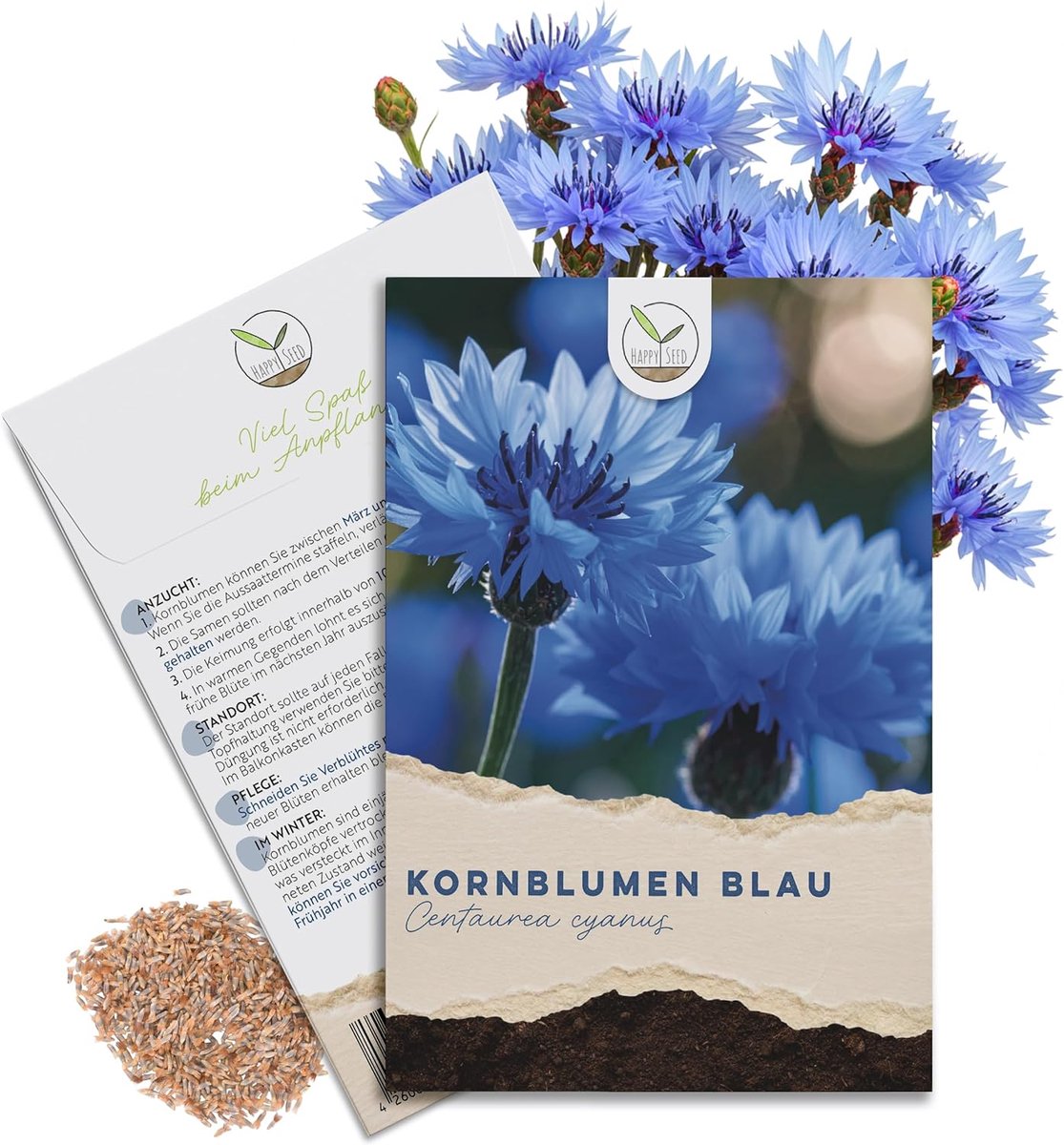 SnelShoppen - Korenbloemzaad (Centaurea cyanus) - 1000 Zaden voor een Kleurrijke Bloemenweide - Bijvriendelijke Bloemen in Blauw, 80 cm Hoog - Perfect