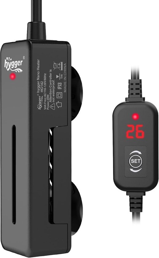 SnelShoppen - Mini Aquarium Heater 75W voor Betta en Turtles, Digitale Temperatuurweergave, Compact Verwarmingselement voor 38-57L Aquariums