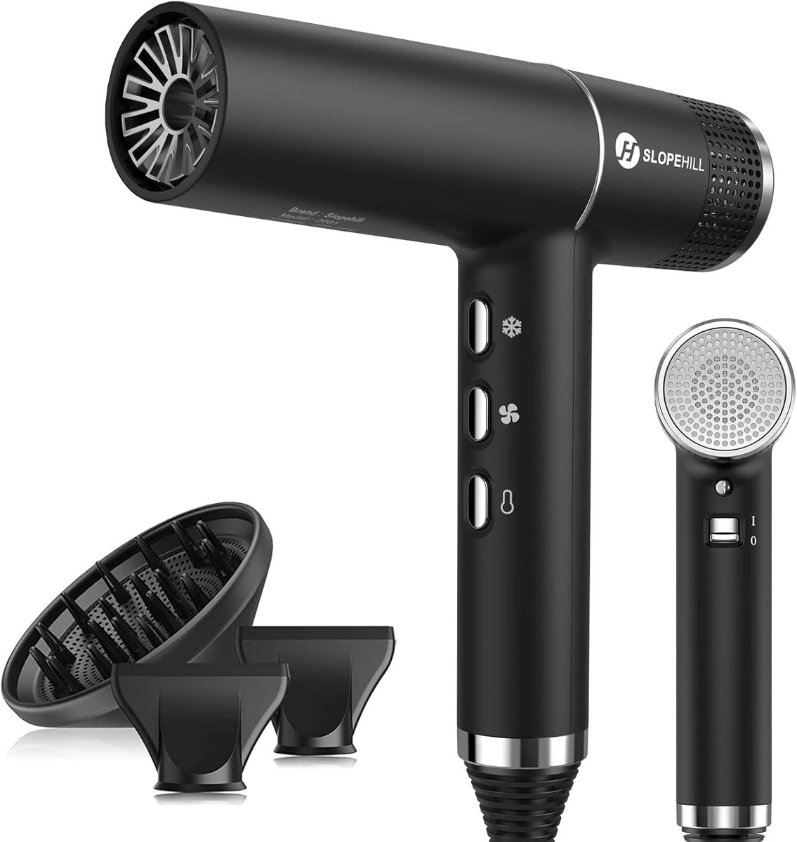 SnelShoppen - Professionele Ionen Haardroger 2000W | 110.000 RPM Brushless Motor, Oxy-Active Technologie, LED Display, Ultra Licht Ontwerp, 268 g