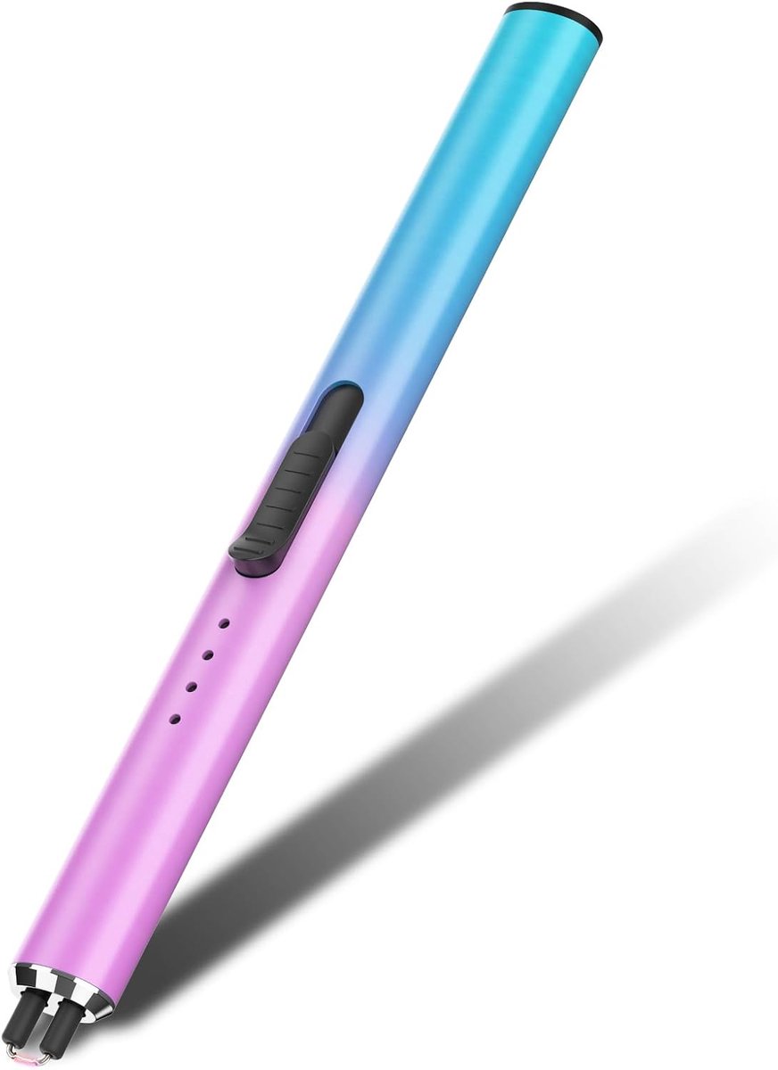 SnelShoppen - Elektrische USB Aansteker met LED Display, Oplaadbaar, Windbestendig, Geschikt voor Gasfornuis, Openhaard, Grill (Dusty Gradient Kleur)