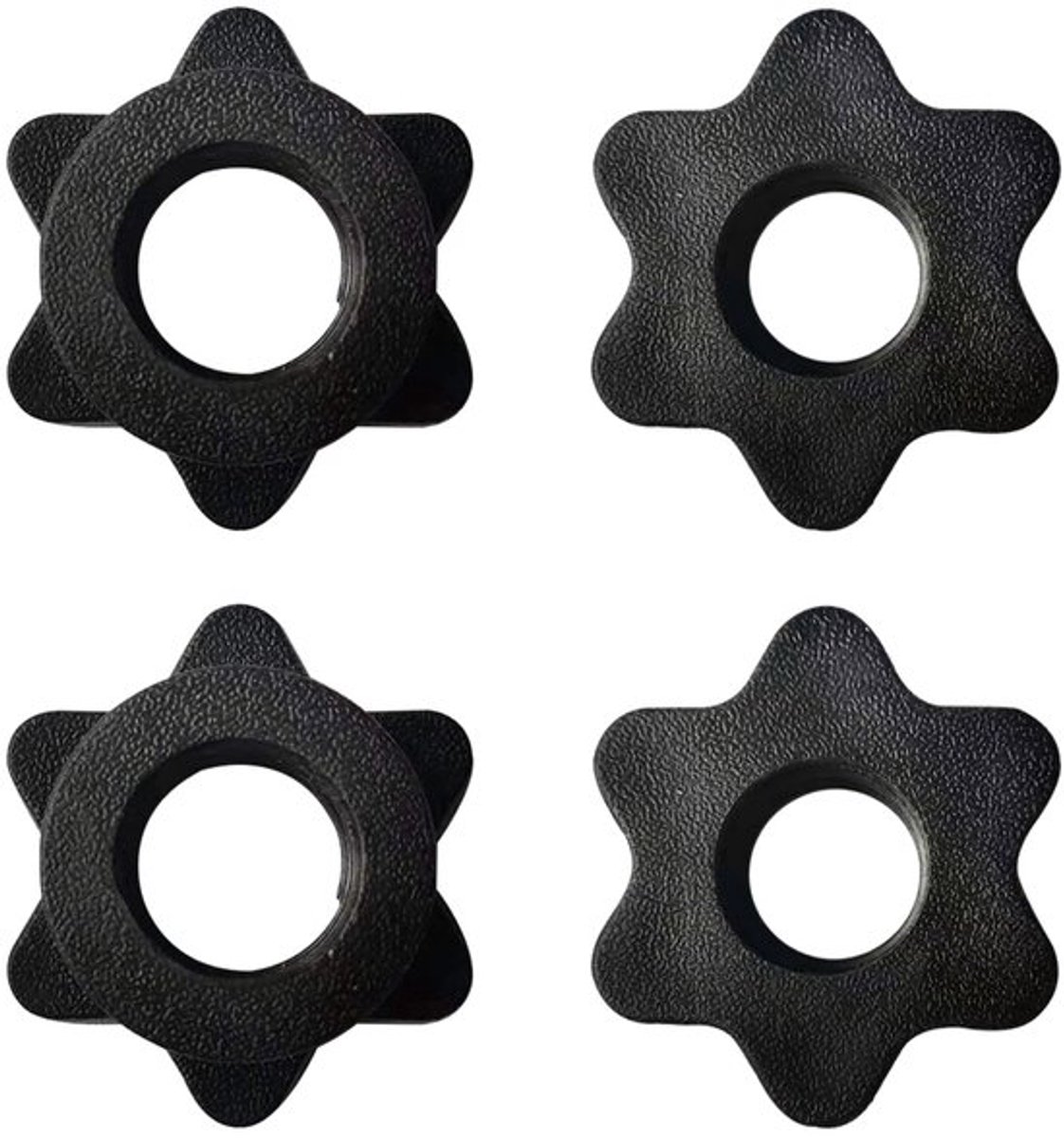 Set van 4 Dumbbell Clips Barbell Clips Hex Nut Schroefkappen 25mm Opening Moeren Vaste Dumbbell Accessoires Fitness Accessoires (Zwart)