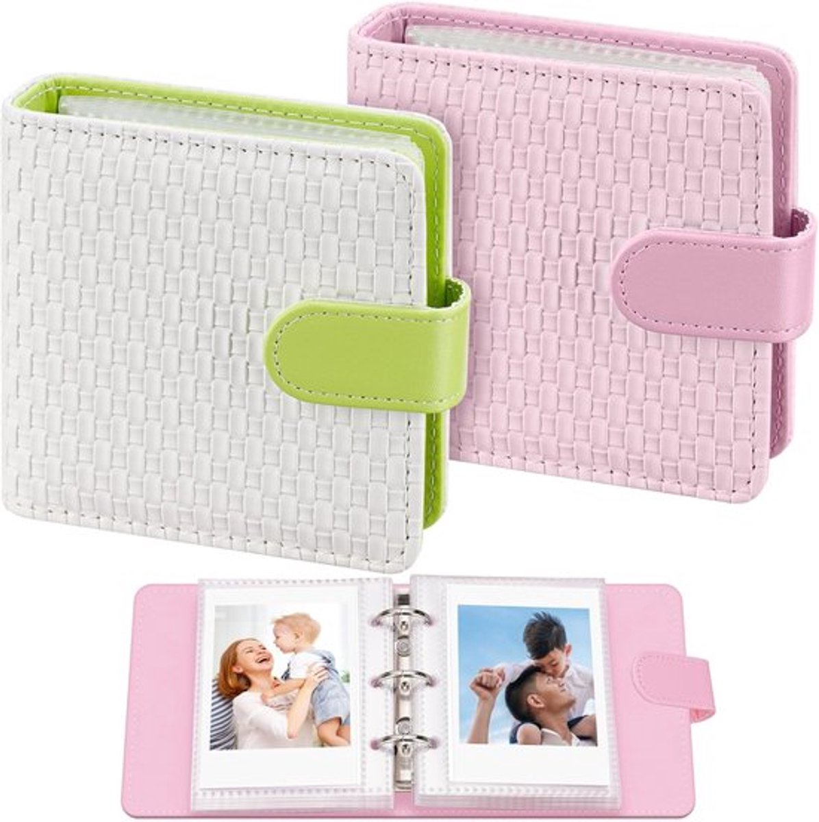 2 stuks Geschikt voor 2x3 inch instant foto mini-album, 40 pagina's grote capaciteit, Geschikt voor mini instant film, Geschikt voor minicamera en mobiele fotoprinter, draagbaar fotoalbum