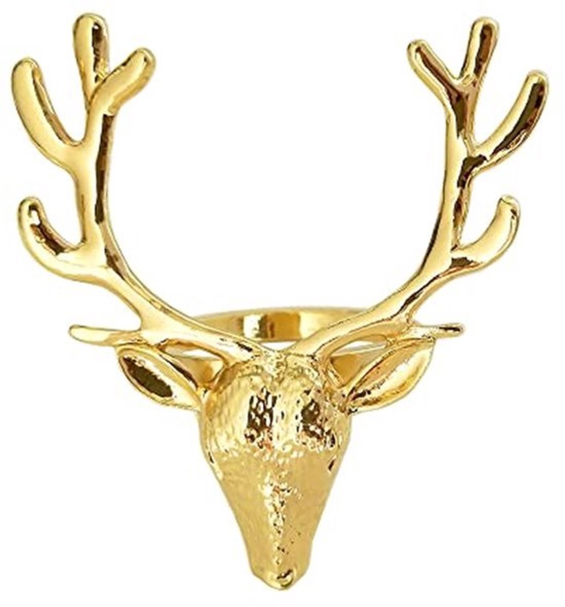 6-delige Gouden Hert Servetringen - Decoratie voor Bruiloft en Kerst