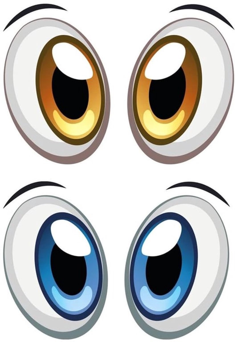 2 Pairs Ogen Stickers voor Robots en Grasmaaiers, Zelfklevend, Grappig en Decoratief, Weerbestendig