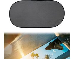 Thijox - Autozonwering Achterruit 100x50 cm - Opvouwbaar Zonnescherm voor Auto Baby - Zwart Nylon met Zuignappen - Perfect voor Kinderen en Zomer