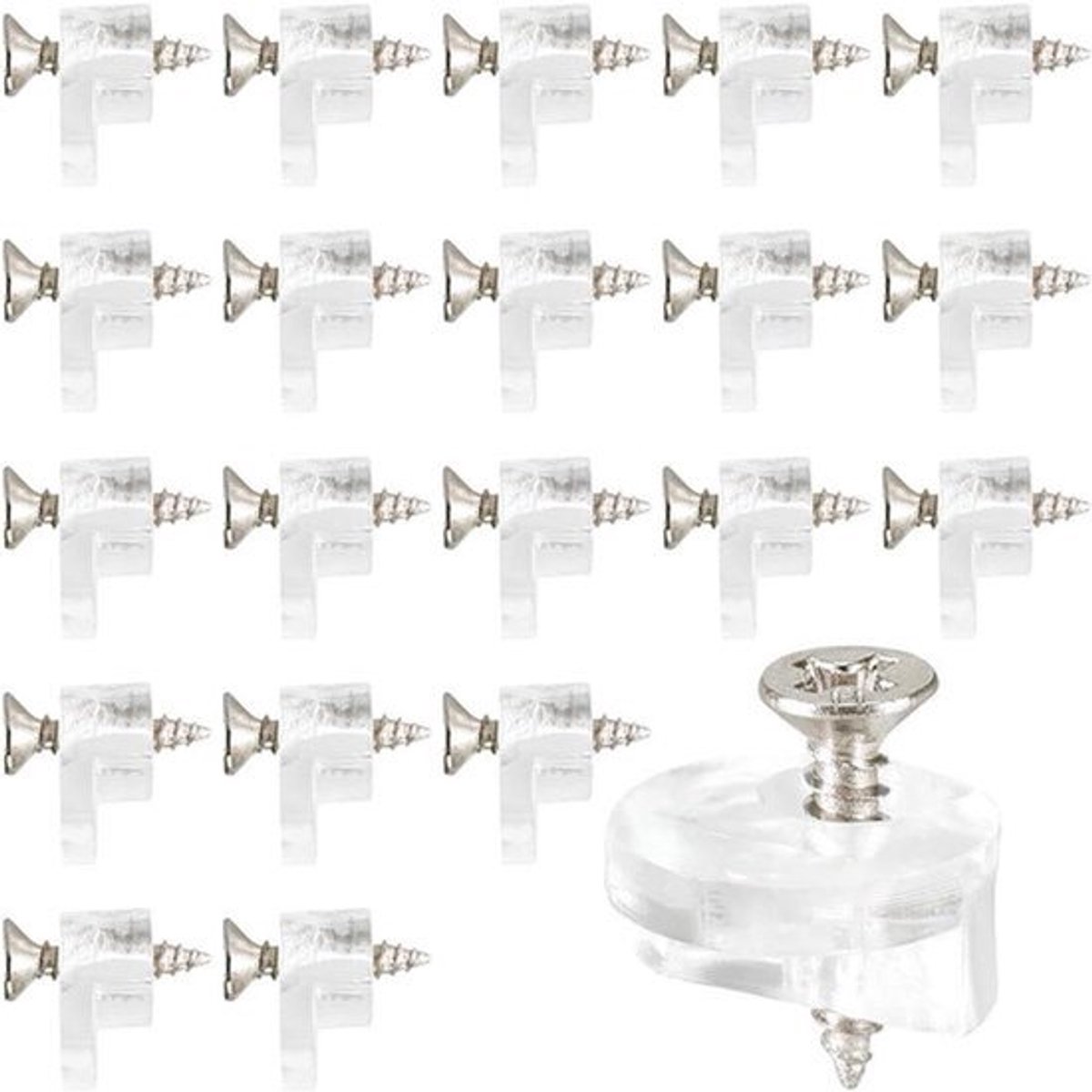 Glass Holder Clips Kit - 20 Stuks Glasklemmen van Kunststof voor Ramen en Deuren, Diameter 13mm - Eenvoudig te Installeren en Robuust