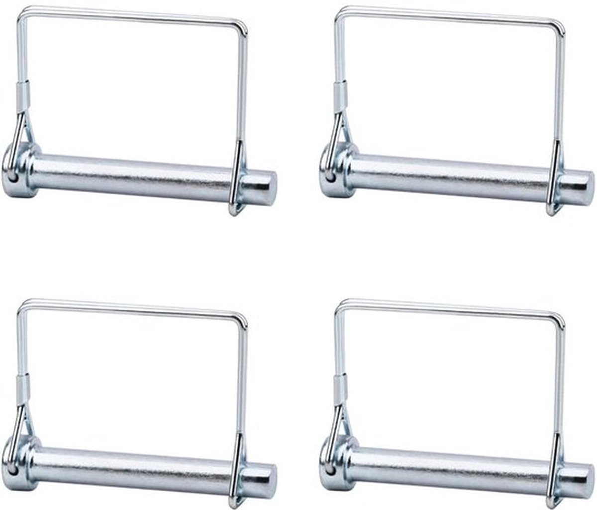 4 stuks as vergrendelingspen, 10 mm gegalvaniseerde vierkante lus draad vergrendelingspen voor landbouwtrailers tuin