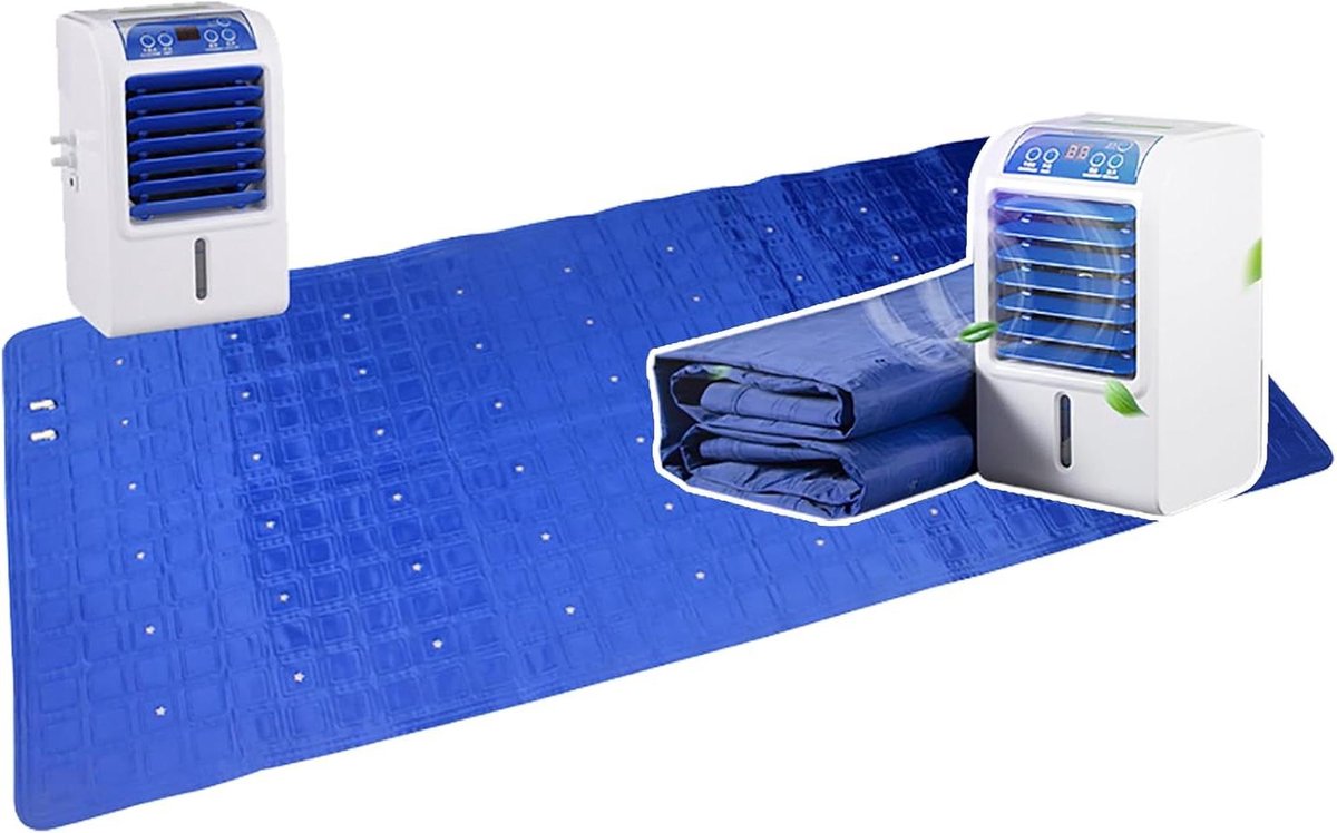 Watergekoelde Matras - Koelmatras Systeem - Comfortabel Slapen - Laag Geluidsniveau - 160x70 cm - Blauw