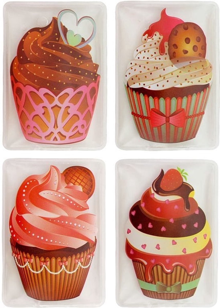 Cupcakes Handwarmers Set van 4 - Herbruikbaar - 50-55 Â°C