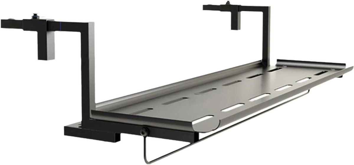 Balkon bijzettafel - Hangende tafel Tuin - Buiten genieten - Verstelbaar tafelblad - 1-16 cm leuning - Zwart