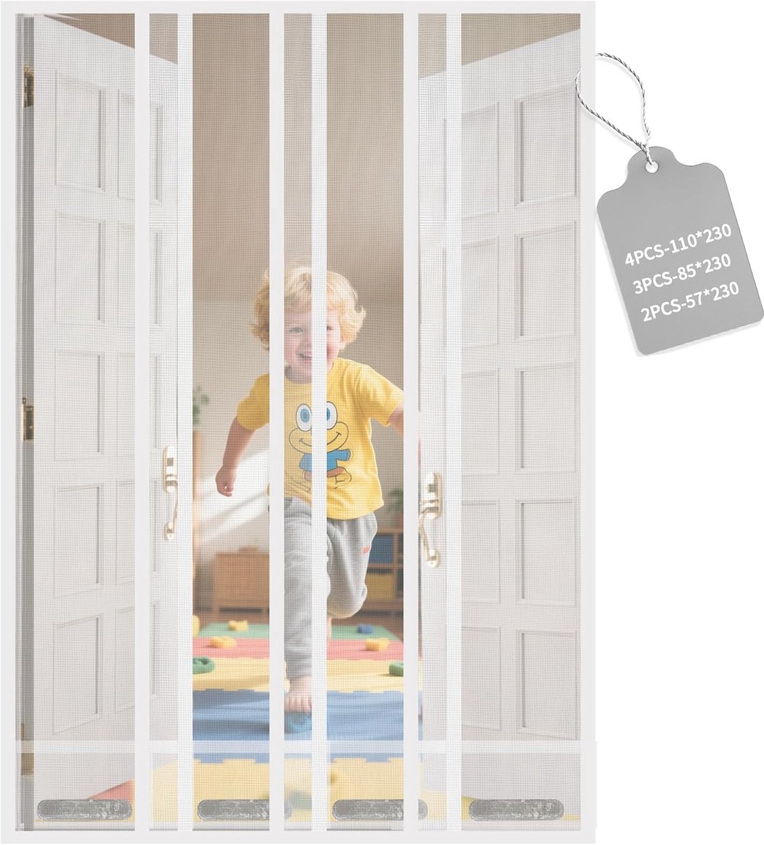 SnelShoppen - DBREAKS Vliegenscherm voor Deur en Raam, 29 x 230 cm, 4 Stuks, Fiberglass Mosquito Net voor Woonkamer, Balkon en Patios, Automatisch Slu