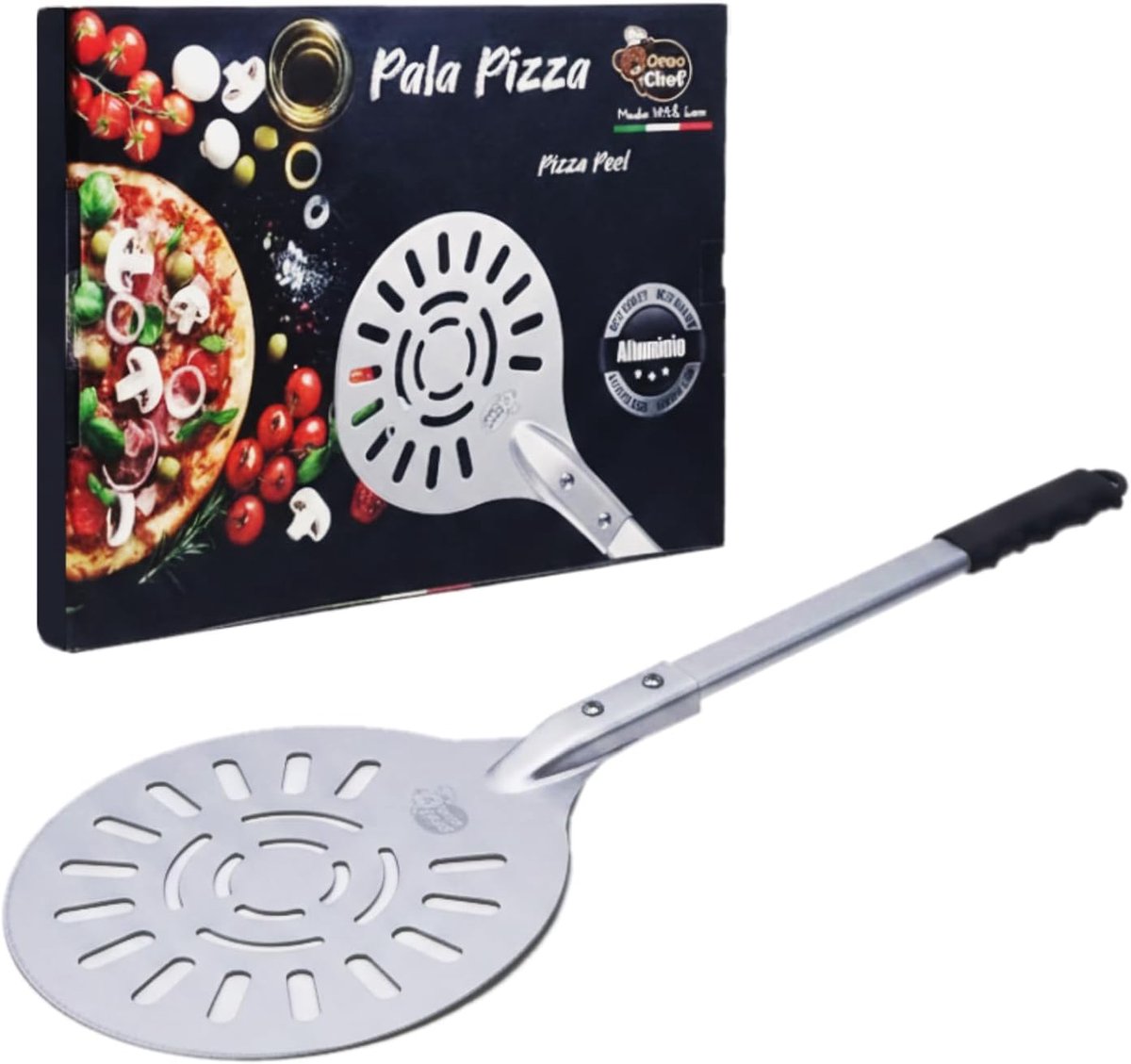 SnelShoppen - Aluminium Pizza Pin 20 cm - Lichtgewicht, Krasbestendig - Ideaal voor Huishoudelijke Ovens - Perfect voor Pizza, Brood, Focaccia - Thuis