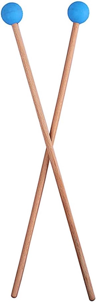 SnelShoppen - Drumsticks voor Xylofoon en Klokken - Hard Plastic - Comfortabele Houten Handgreep - Blauwe Drumsticks - Perfect voor Orkesten en Sinfon