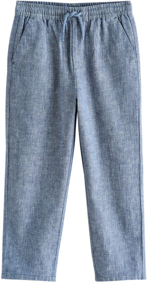 Next - Jongens - Linnen blend pull-on broeken - Blauw
