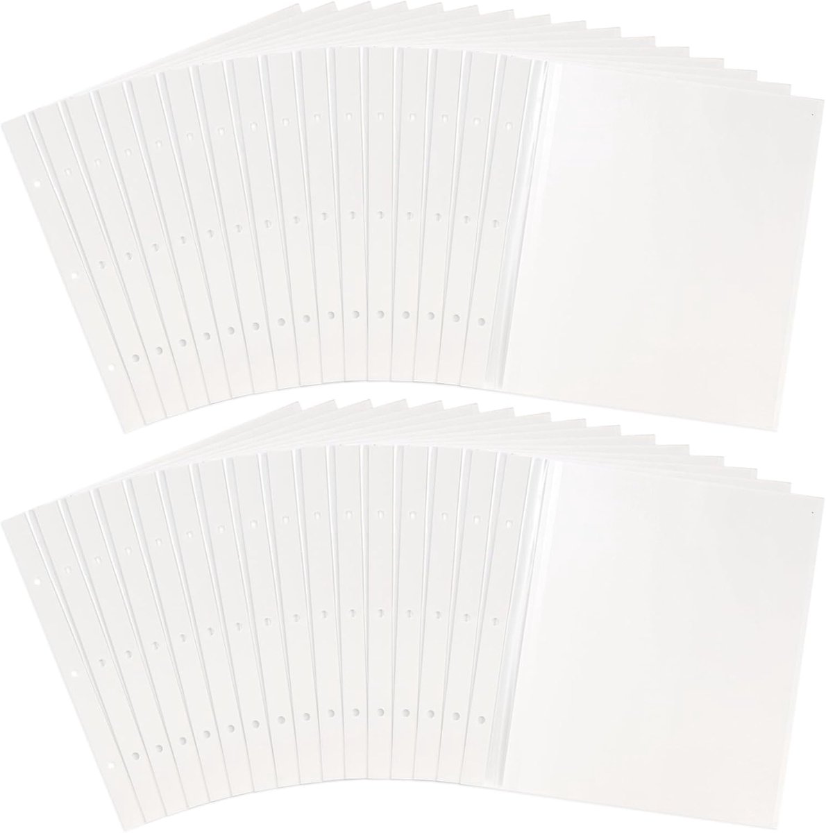 SnelShoppen - 30 Stuks Vullingen voor Linnen Fotoalbums, Zelfklevende Bladen 26x21 cm, Witte Pagina's voor Scrapbooking en Foto's
