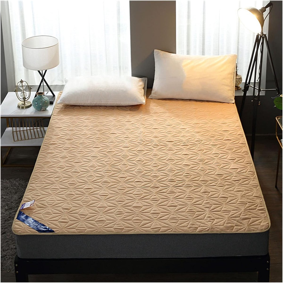 SnelShoppen - Matrasbescherming Microfiber - Ademend en Waterdicht - Comfortabele Matraskap met Hoekbanden - Bruin 180x220cm - Perfect voor Hotel, Stu