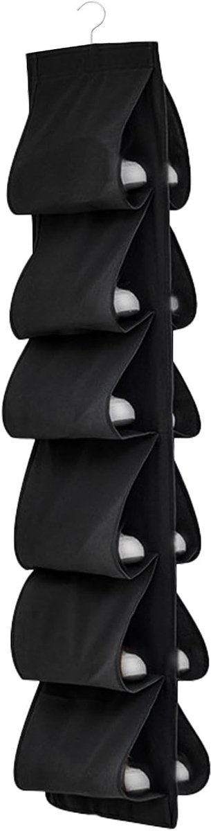 SnelShoppen - Hanging Organizer met 12 Compartimenten, Schoenenrek, Schoenopslag, Vouwbare Hangende Rack met Haakjes voor Schoenen, Organizer voor Vei