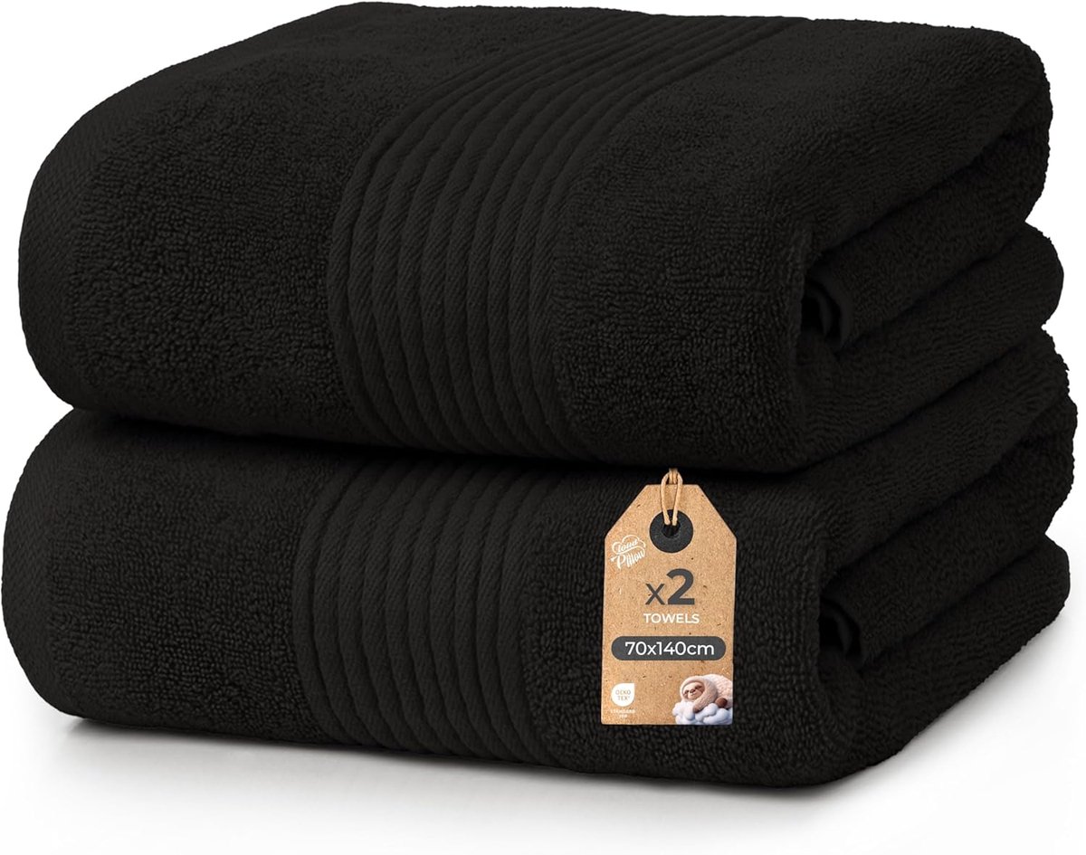 SnelShoppen - Cloud Handdoek Set van 2, 70 x 140 cm, Grote Maat, 100% Katoen, Zacht en Absorberend, Terry Doek 500 g/m², Oeko-Tex, Ideaal voor Badkame