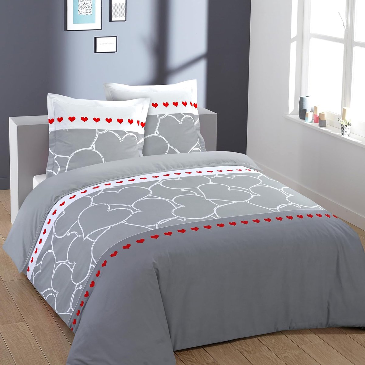 SnelShoppen - Luxe dekbedovertrek set 240 x 220 cm met 2 kussenslopen - 100% katoen - Oeko-Tex gecertificeerd - Perfect voor een tweepersoonsbed - Zac