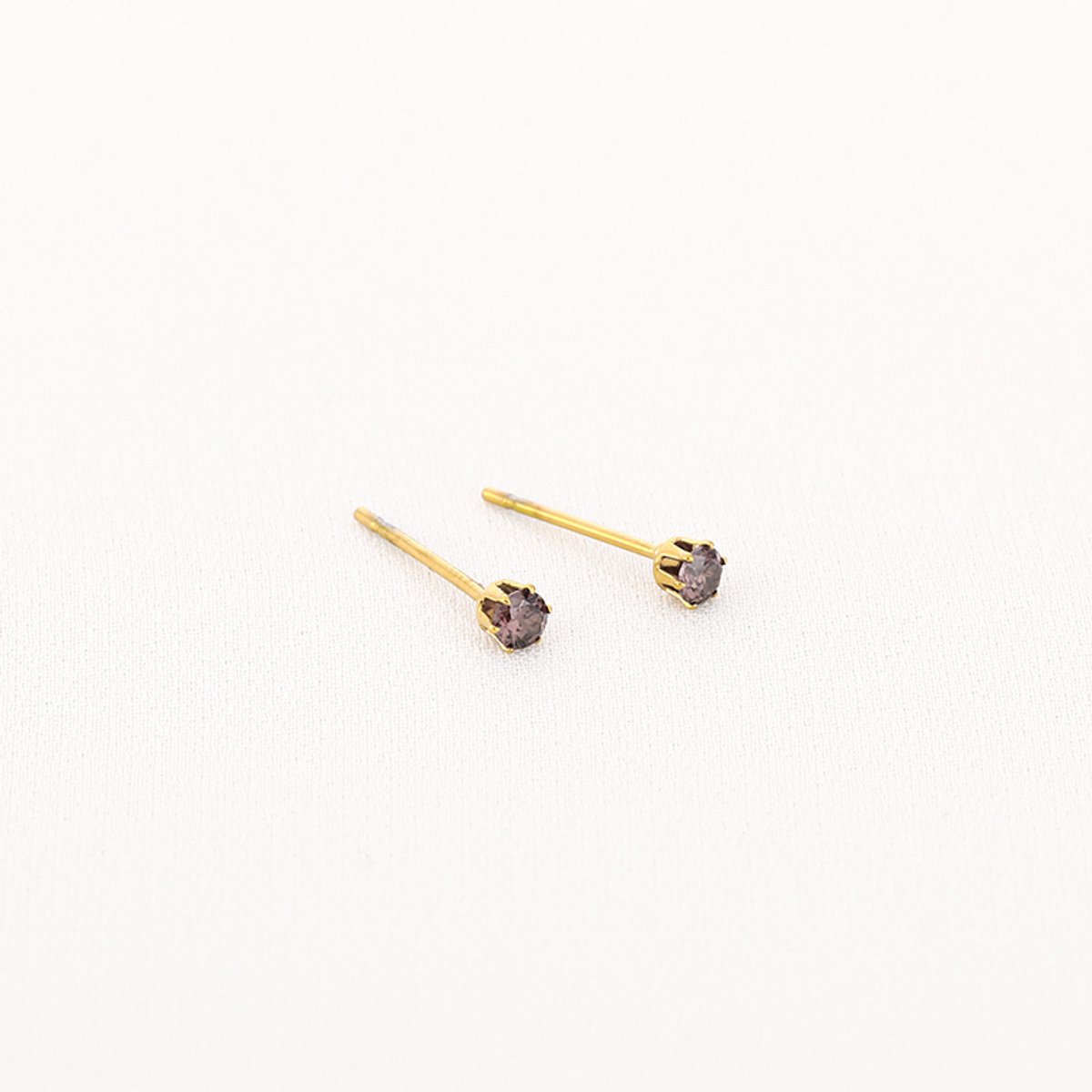 Stainless Steel Oorknopjes met Steentje – Minimalistische & Stoere Oorstekers - RVS - Tiger Eye