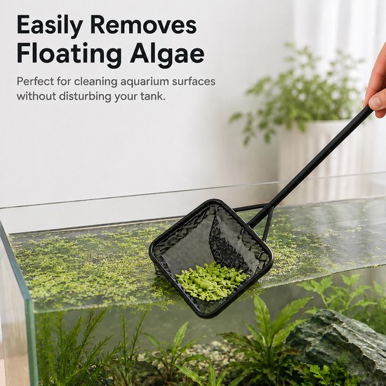 Ulisem - Zwembad Skimmer Net - Zwembad Cleaner Net - Zwembad Schepnet met Steel - Schepnet - Visnet - Schepnet voor vissen - Voor vissen en hengelen, zwembad, vijver - Voor volwassenen en Kinderen - 12x41cm - Zwart van ulisem — afbeelding 5
